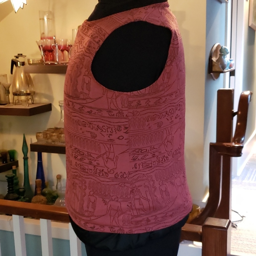 Ruby Rd. Microfiber Women Rust Print Sleeveless Shell Top - Picture 3 of 5